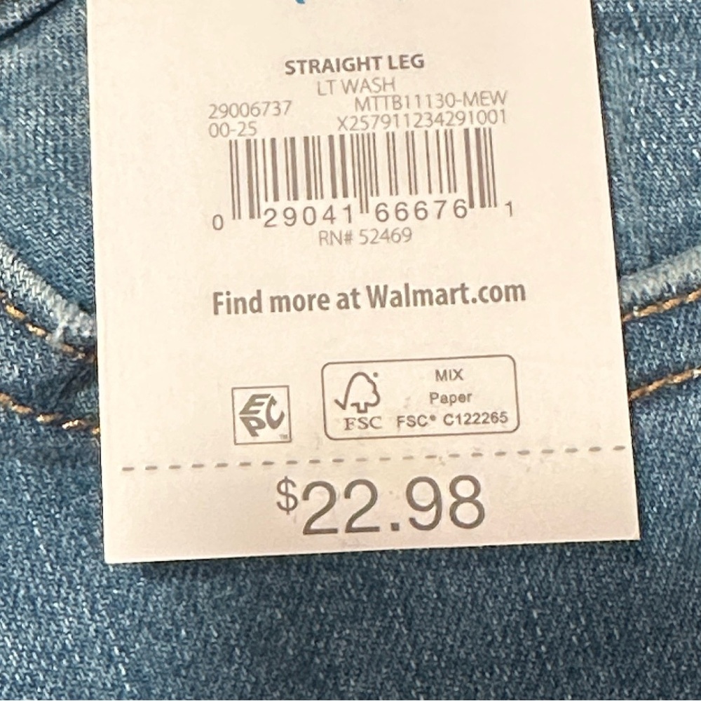 Maternity Time and Tru Light Blue Straight Leg Jeans Cotton Belly Band XL 16-18 - Picture 4 of 16